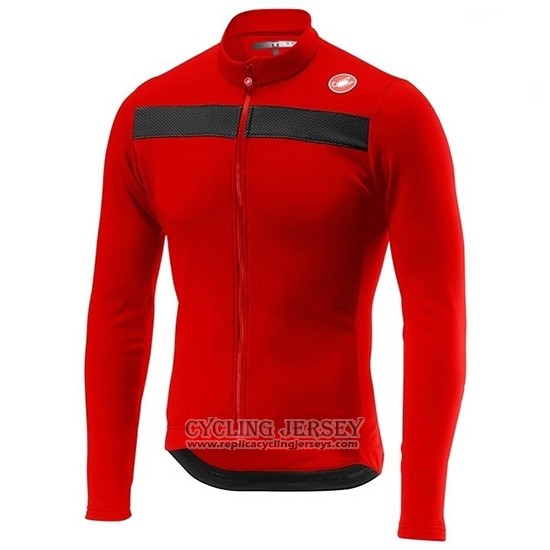 2019 Cycling Jersey Castelli Puro 3 Red Black Long Sleeve And Bib Tight